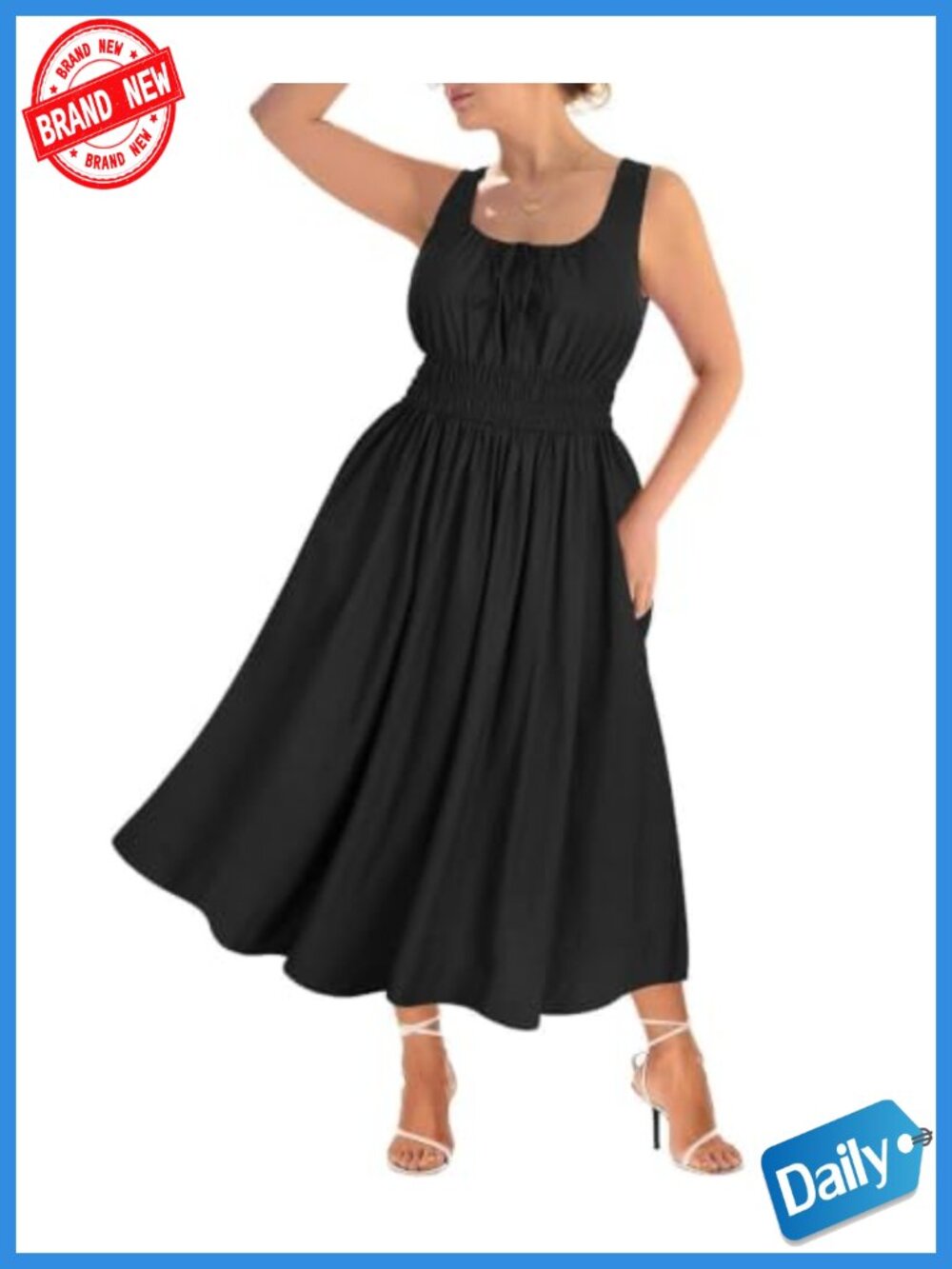 Plus Size Boho Maxi Dress Spaghetti Strap Square Neck Cotton Summer